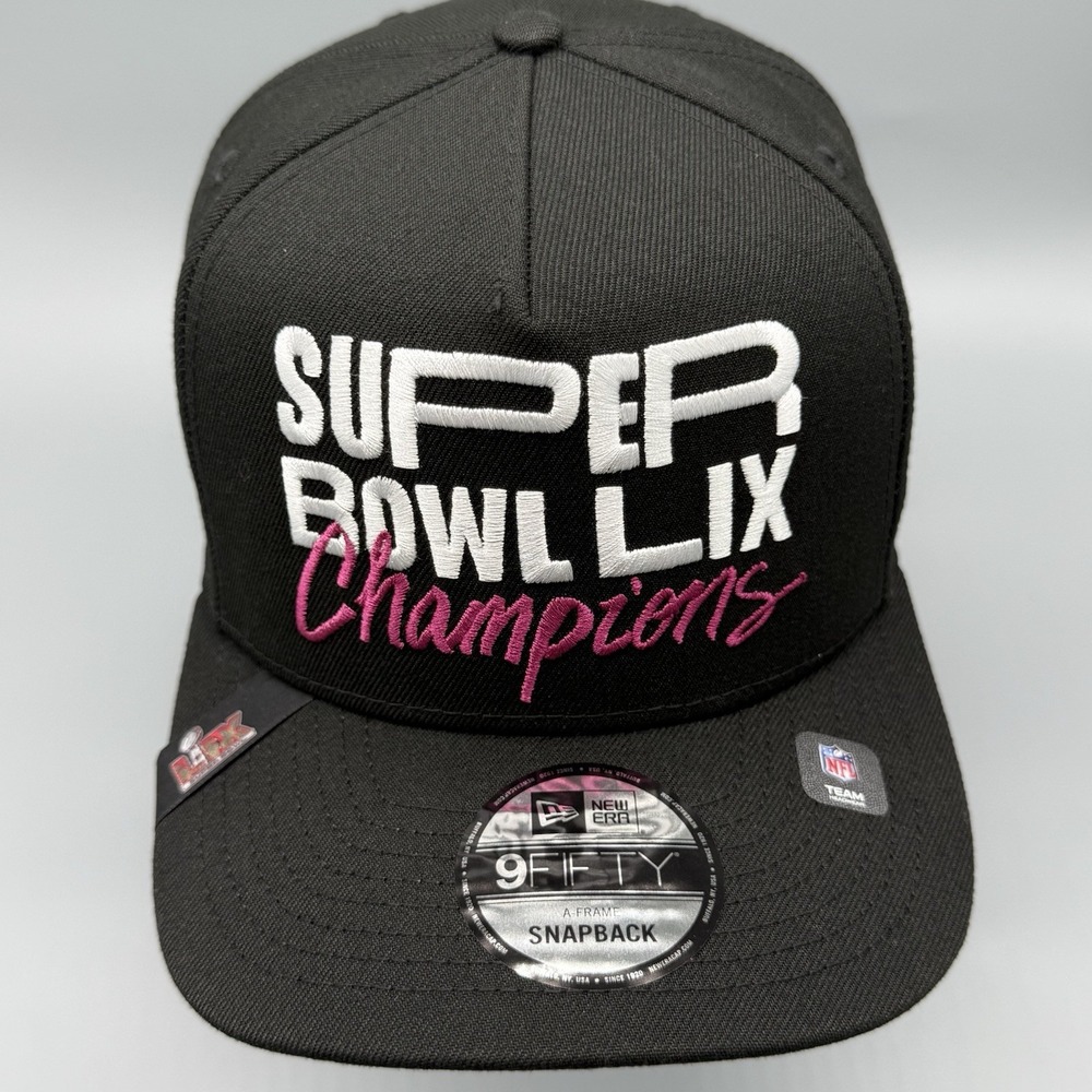 New Era 9Fifty Super Bowl LIX Champions Hat Black Pink Snapback NFL Cap OSFM NEW